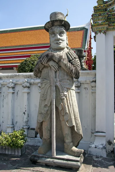 Estátua do Guardião, Wat Pho, Bancoc — Fotografia de Stock