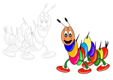 Coloring book-caterpillar clipart