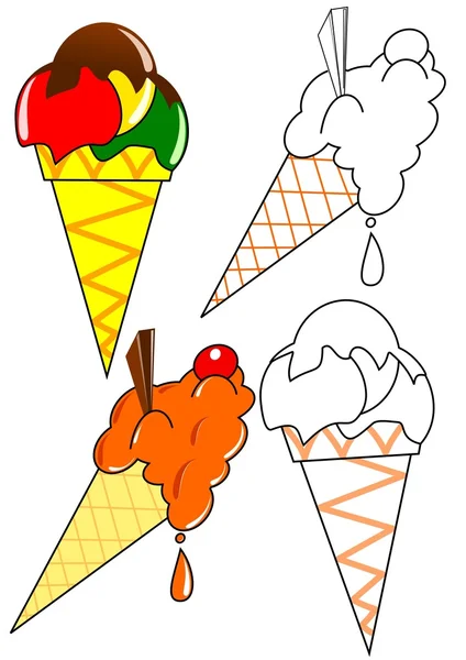 Coloring - ice cream — Stock Photo, Image
