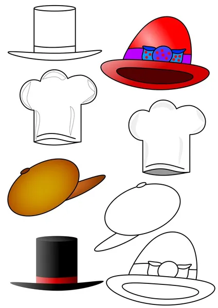 Hats - coloring — Stock Photo, Image