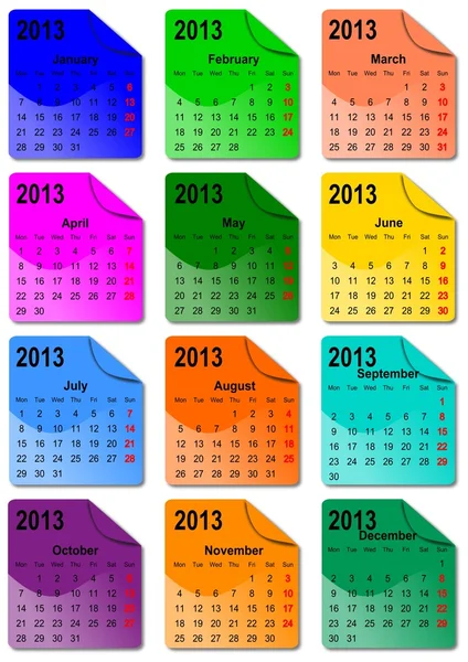Calendario 2013 —  Fotos de Stock