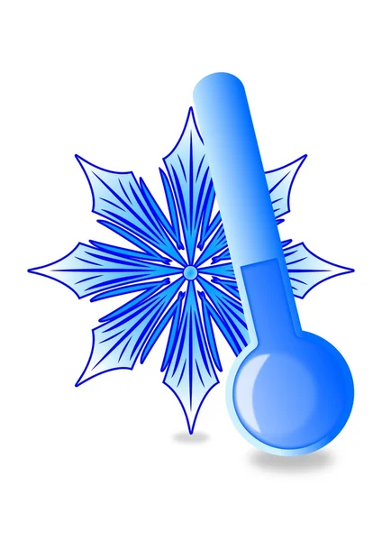 Snowflake and thermometer — Stock Photo, Image