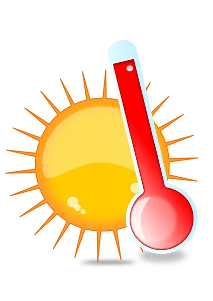 Солнце и термометр — стоковое фото