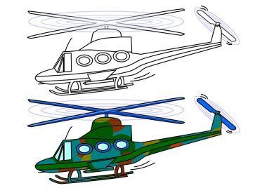 Maskeli askeri helikopter