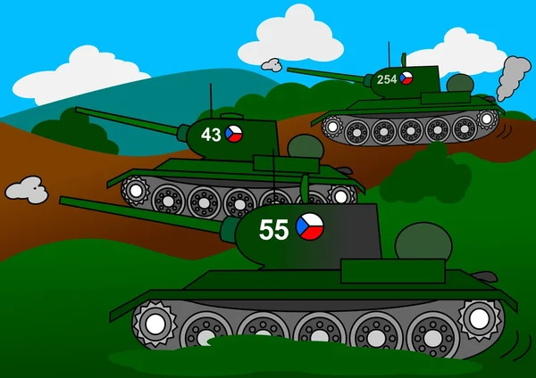 Три танка — стоковое фото