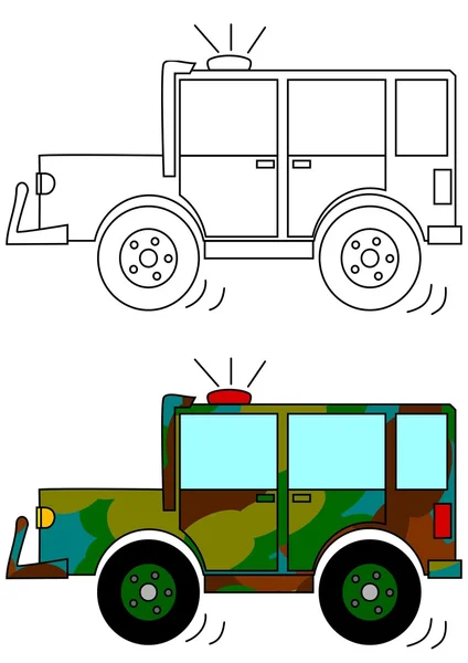 Gemaskerde militaire auto — Stockfoto