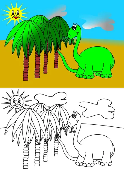 Dinosaurio - libro para colorear — Foto de Stock