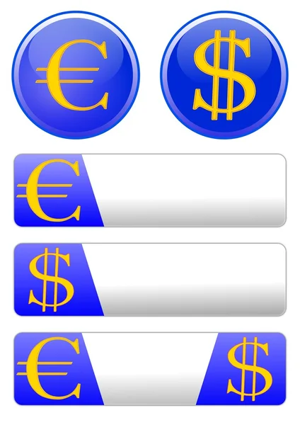 Icon Tema euro ve dolar — Stok fotoğraf