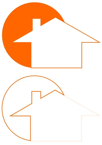 Logo van het huis en de zon — Stockfoto