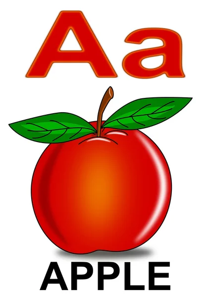 Bokstaven "a" apple — Stockfoto