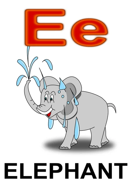 Bokstaven "e" elefant — Stockfoto