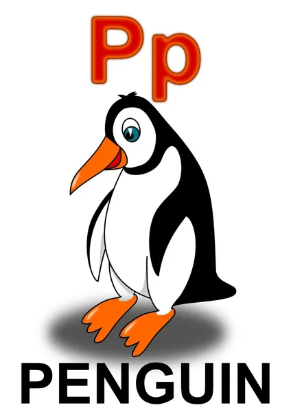 Písmeno "p" tučňák — Stock fotografie