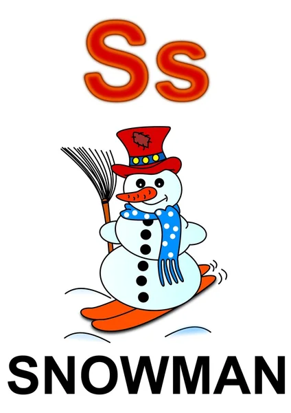 Carta "S" boneco de neve — Fotografia de Stock