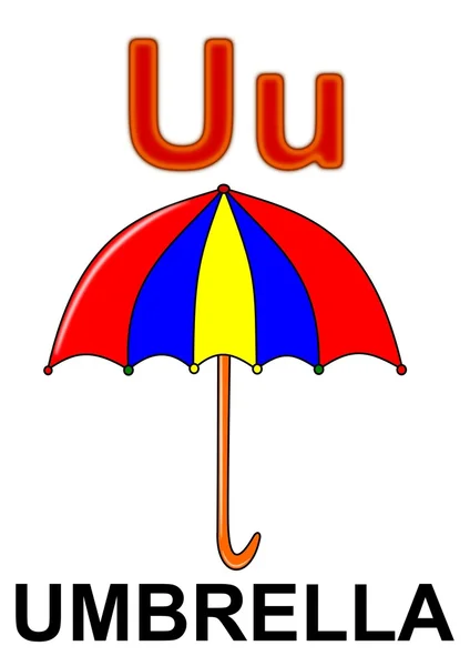 Letter "U" umbrella — Stock Photo, Image