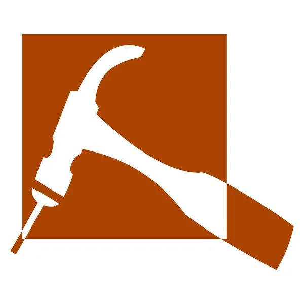 Martelo e prego - logotipo — Fotografia de Stock
