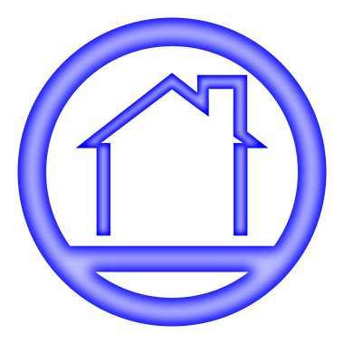 Blue house - sign clipart