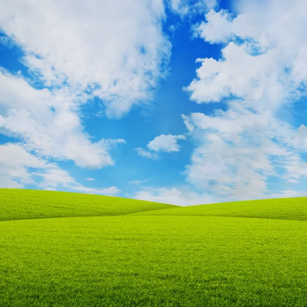 Bulutlu gökyüzü üzerinde üç meadows — Stok fotoğraf