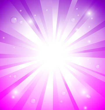 Sunburst on colorful background with water drops clipart