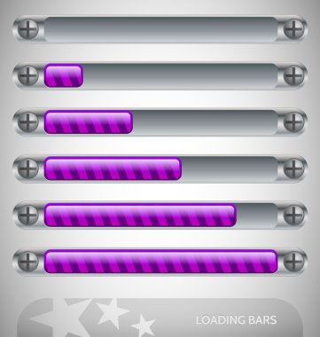 Purple Loading Bars with stripes clipart