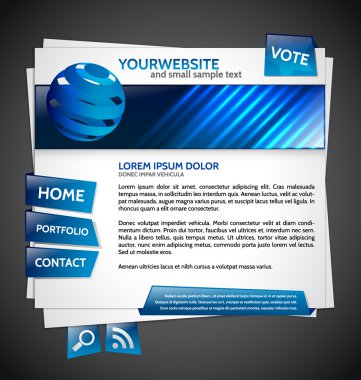 Modern Website Template with globe clipart