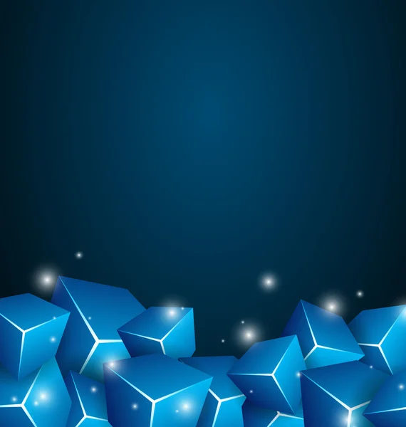 Blauwe kubussen achtergrond — Stockvector