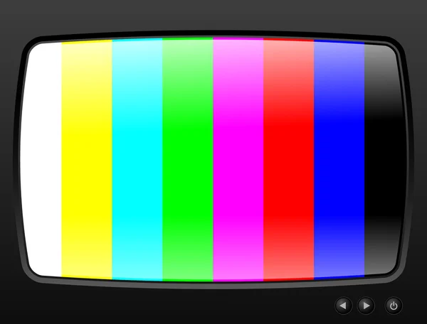 Televisión con imagen de prueba de primer plano — Vector de stock