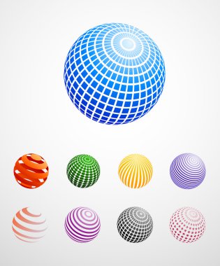 Colorful Globes Icons clipart