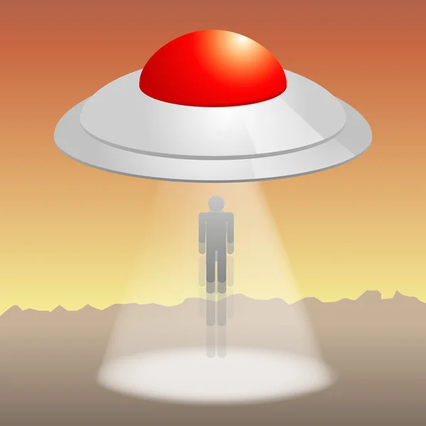 UFO is ontvoering mannen — Stockvector