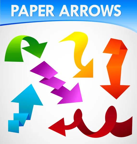 Flechas de papel — Vector de stock