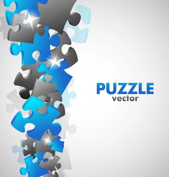 Mavi tasarım puzzle — Stok Vektör