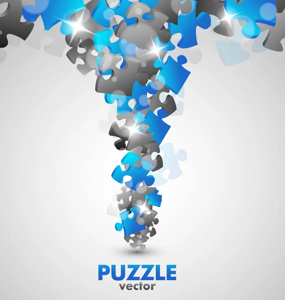 Puzzle Blue Design — Stock Vector