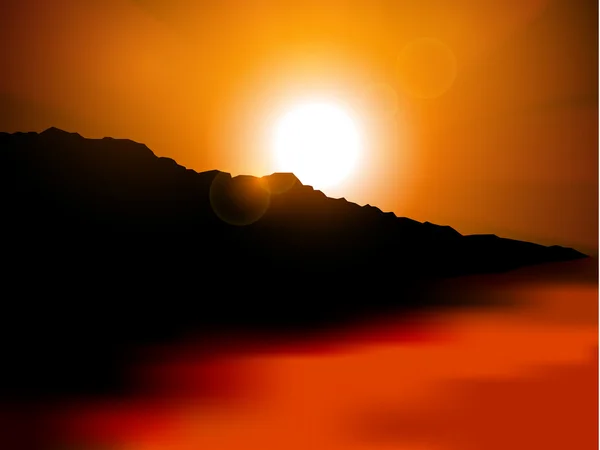 海の夕日 — ストックベクタ