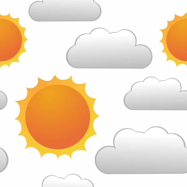 Soleil et nuages arrière-plan — Image vectorielle