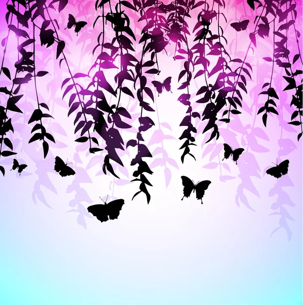 Colorful Butterfly Silhouette Vector Background — Stock Vector