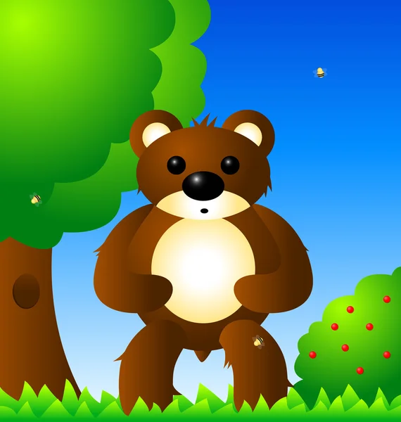 stock vector Bear in forest