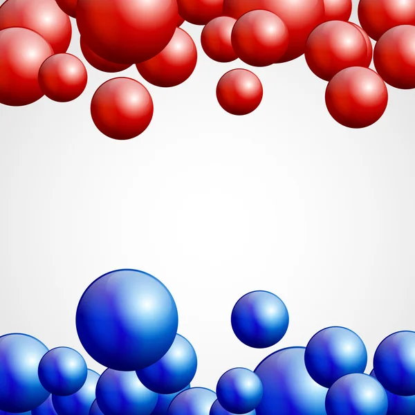 Niebieski i czerwony atomów — Wektor stockowy