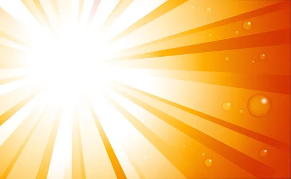 Coup de soleil avec gouttes d'eau — Image vectorielle