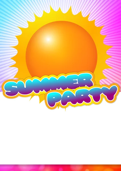 Afiche fiesta verano — Vector de stock