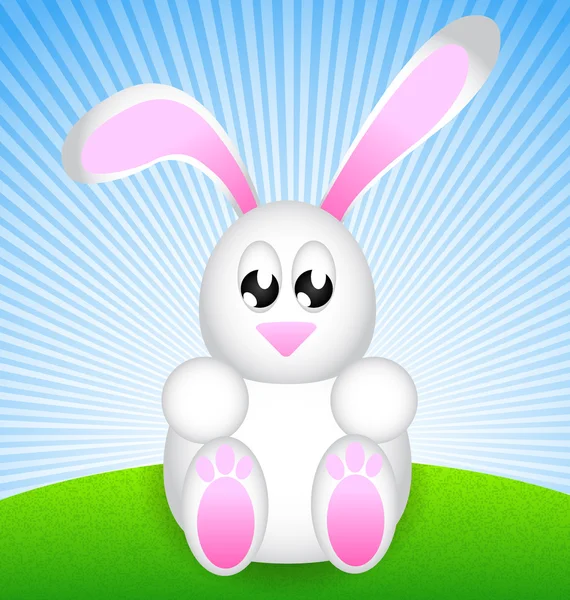 White Easter Rabbit — Stock Vector