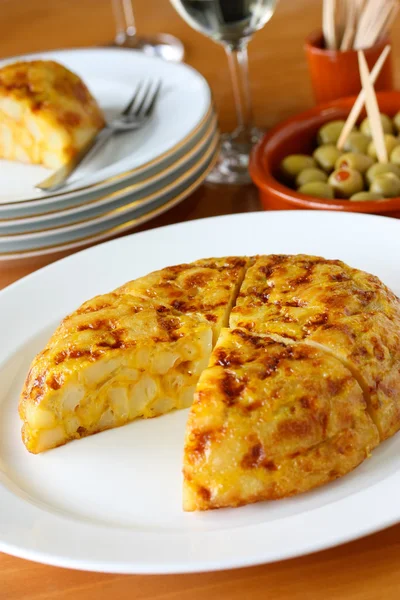Tortilla, Spaanse aardappel omelet — Stockfoto