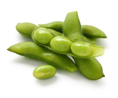 Edamame, boiled green soy beans clipart