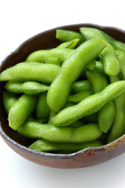 Edamame nibbles, gotowane zielone soi — Zdjęcie stockowe