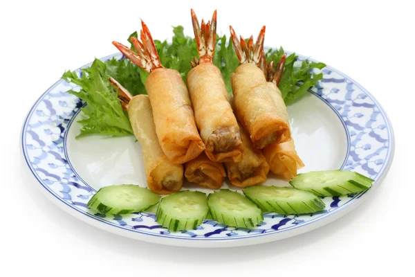Garnelen Frühlingsrollen, thailändische Küche — Stockfoto