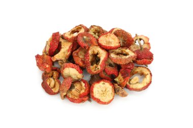 Dried chinese hawthorn fruits, traditional chinese herbal medicine clipart