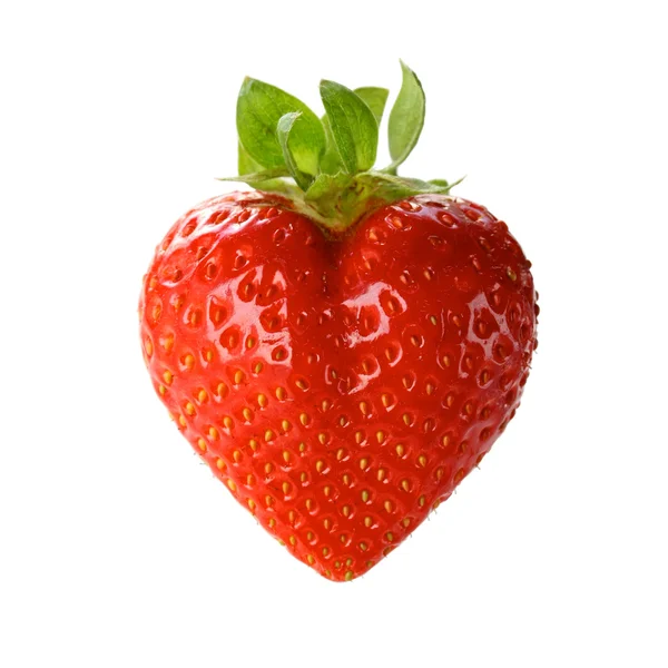 A heart shaped strawberry — Stock Photo, Image
