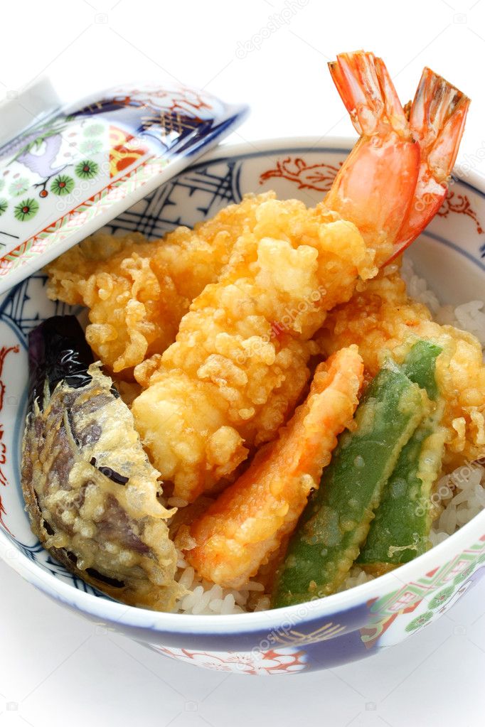 Prawn tempura bowl, japanese food — Stock Photo © asimojet #8710011