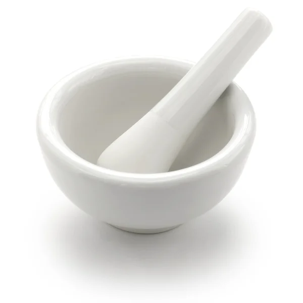 Fehér porcelán mozsár készlet — Stock Fotó