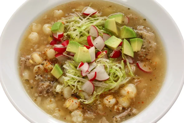 Pozole, kuchnia meksykańska zupa — Zdjęcie stockowe