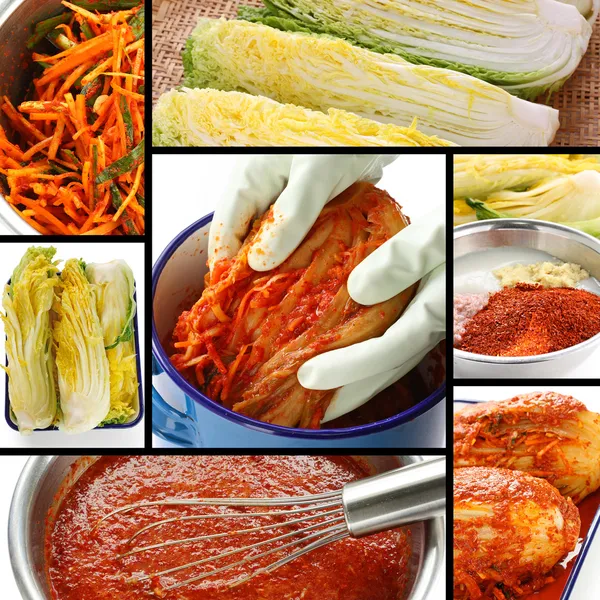 Procédé de kimchi, nourriture coréenne — Photo