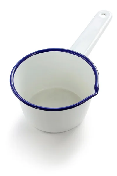 Emalj mjölk pan — Stockfoto